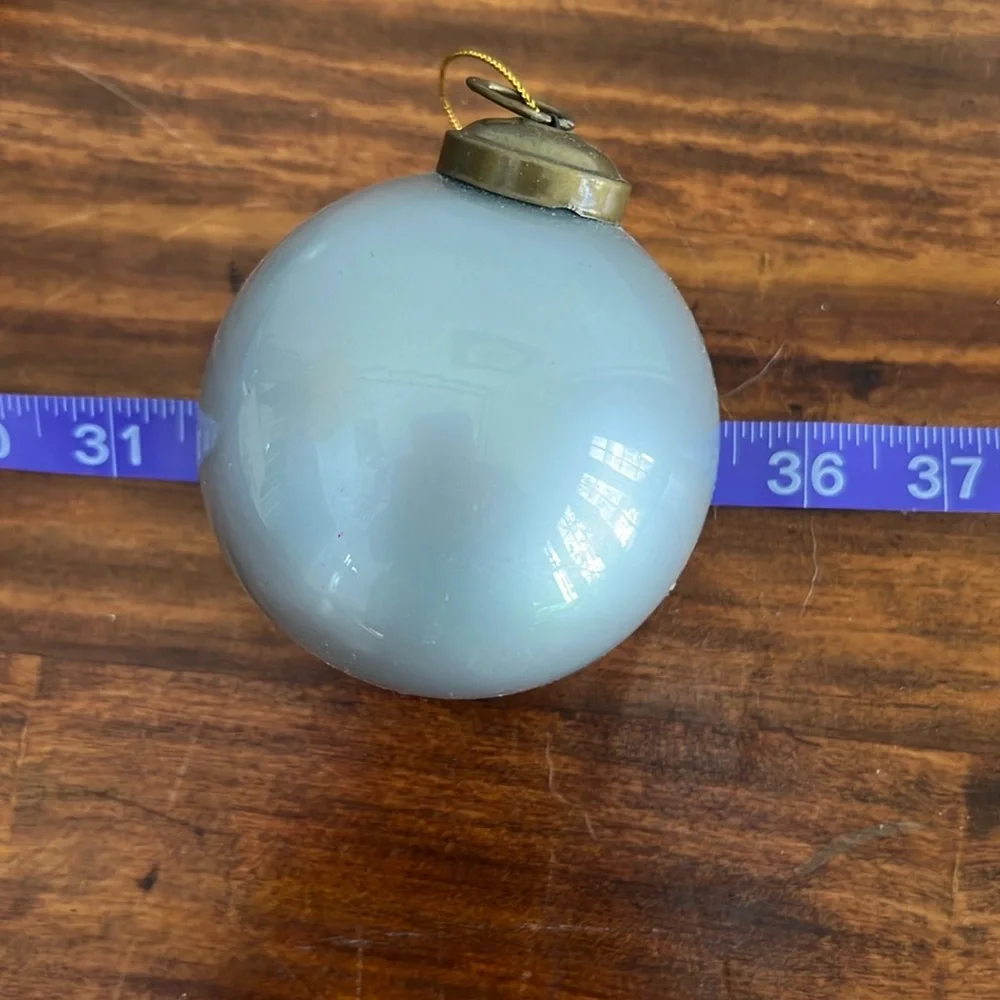 Restoration Hardware Silver Glass Christmas ornament 3” Medium